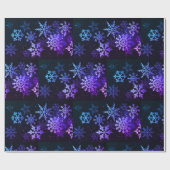 ブルー&パープルスノーフレークスラッピング紙 ラッピングペーパー (フラット)
