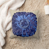 ブルー&パープルデイジー(ペリウィンクル)装飾用クッション クッション (ブランケット)