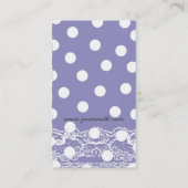 ブルー&パープルバーズスクラップブックレースプロファイルカード 名刺 (裏面)