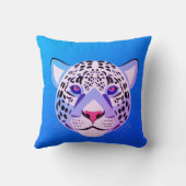 ブルー&パープルヒョウ頭部装飾用クッション クッション (裏面)