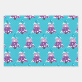 ブルー&パープルホリデーツリーズキャンディカン ラッピングペーパーシート (正面2)