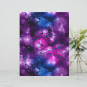 ブルー&パープルマーブル銀河系スクラップブック紙シート (スタンド正面)