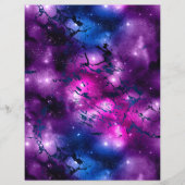 ブルー&パープルマーブル銀河系スクラップブック紙シート (正面)