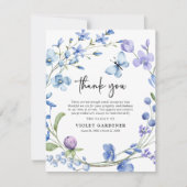 ブルー&パープルワイルドフラワーリース悔やみや弔慰 サンキューカード (正面)