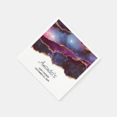 ブルー&パープル宇宙&スターと金ゴールドベビーシャワー スタンダードカクテルナプキン (角)