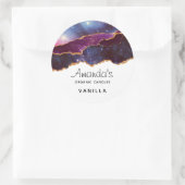 ブルー&パープル宇宙&スターズアゲモダンートキャンドル ラウンドシール (バッグ)