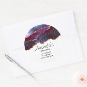 ブルー&パープル宇宙&スターズアゲモダンートビジネス ラウンドシール (封筒)