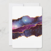 ブルー&パープル宇宙&スターズベビーモダンシャワー 招待状 (裏面)