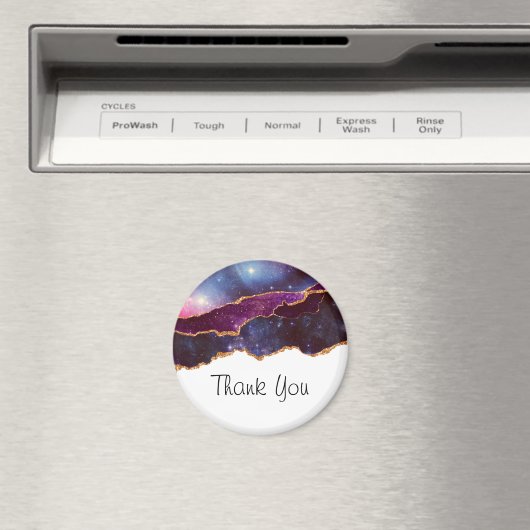 ブルー&パープル宇宙&スターズモダンアゲートありがとう マグネット (インサイチュ (食洗機))