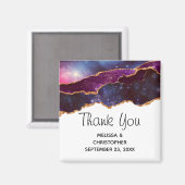 ブルー&パープル宇宙&スターズモダンアゲート結婚ズ マグネット (正面/裏面)