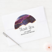 ブルー&パープル宇宙&スターズモダンアゲート誕生日 ラウンドシール (封筒)