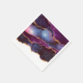 ブルー&パープル宇宙&スターズモダンアゲート スタンダードカクテルナプキン (角)