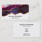 ブルー&パープル宇宙&スターズモダンアゲート 名刺 (正面/裏面)