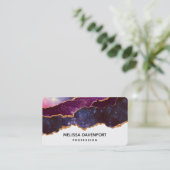 ブルー&パープル宇宙&スターズモダンアゲート 名刺 (スタンド正面)