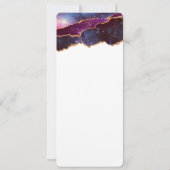 ブルー&パープル宇宙&スターズモダンアゲート 招待状 (裏面)