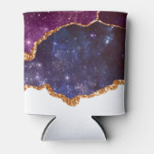 ブルー&パープル宇宙&スターズモダンアゲート 缶クーラー (正面)