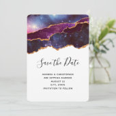 ブルー&パープル宇宙&スター結婚ズ セーブザデート (スタンド正面)