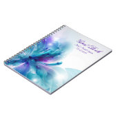 ブルー&パープル抽象芸術ブライダルシャワーゲストブック ノートブック (左側)