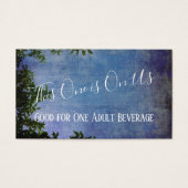 ブルー&パープル素朴ヴィンテージドリンクチケット (正面)