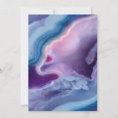 ブルー パープル アゲートジオード フォトボーダー 40歳の誕生日 招待状 (裏面)