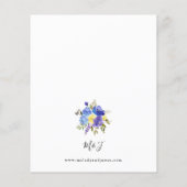 ブルー パープル イエロー 花柄 ウェディング チラシ (裏面)