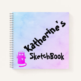 ブルー パープル オンブレ フニーフニ エンジェル ネコ スケッチブック ノートブック