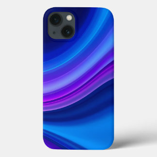 ブルー パープル グラデーション ウェーブ iPhoneケース iPhone 13ケース