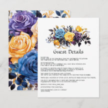 ブルー、パープル、金ゴールド、ブラックフローラゲスト詳細