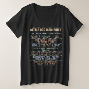 ブルー・ヒーラー飼いの母ちゃんルール プラスサイズTシャツ