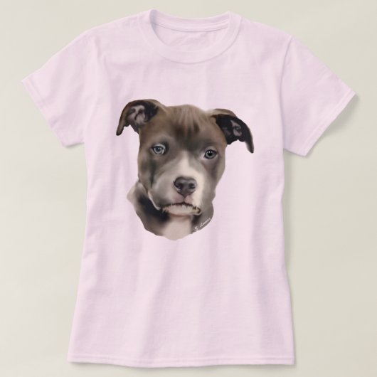 ブルー・ピットブル・ドッグ Tシャツ (デザイン正面)