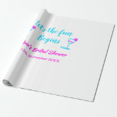 ブルー ピンクのワインボトルを飾ったブライズシャワーパーティー いよいよ楽しい時間が始まる ラッピングペーパー (アンロールド)