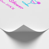 ブルー ピンクのワインボトルを飾ったブライズシャワーパーティー いよいよ楽しい時間が始まる ラッピングペーパー (角)