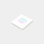 ブルー ピンクのワインボトル グラス ブライダルシャワー 楽しい時間を始めましょう ポストイット (アングル)