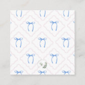 ブルー/ピンクの優美な弓2.5インチx 2.5インチエンクロージャカード エンクロージャーカード (裏面)