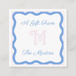 ブルー/ピンクの優美な弓2.5インチx 2.5インチエンクロージャカード エンクロージャーカード