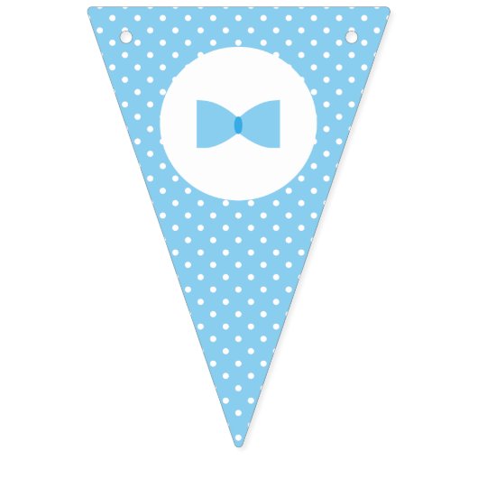 ブルー，ピンクの水玉模様ジェンダーが弓と弓のネクタイを明らかにする バンティングフラッグ (第2の旗)