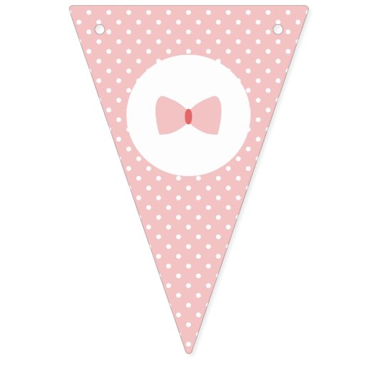 ブルー,ピンクの水玉模様ジェンダーが弓と弓のネクタイを明らかにする バンティングフラッグ (第1の旗)