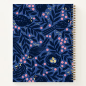 ブルー&ピンクの鳥図解入りの、写真付きの感謝ジャーナル ノートブック (裏面)