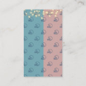 ブルー&ピンクアメリカンフットボールのヘルメット赤ちゃんシャワー エンクロージャーカード (裏面)