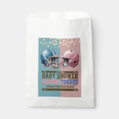 ブルー&ピンクアメリカンフットボールのヘルメット赤ちゃんシャワー フェイバーバッグ (正面)