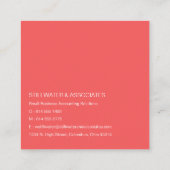 ブルー&ピンクアーバン葉ジャングルビジネスカード スクエア名刺 (裏面)