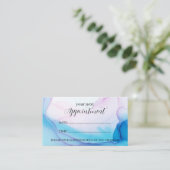 ブルー&ピンクインクプロフェッショナルアポイントメントカード 名刺 (スタンド正面)