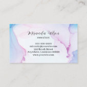 ブルー&ピンクインクプロフェッショナルアポイントメントカード 名刺 (裏面)
