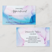ブルー&ピンクインクプロフェッショナルアポイントメントカード 名刺 (正面/裏面)