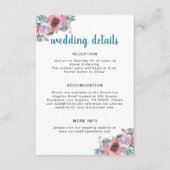 ブルー&ピンクウォーターカラー結婚フローラ詳細 エンクロージャーカード (正面)