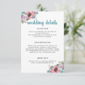 ブルー&ピンクウォーターカラー結婚フローラ詳細 エンクロージャーカード (スタンド正面)