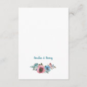 ブルー&ピンクウォーターカラー結婚フローラ詳細 エンクロージャーカード (裏面)