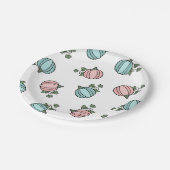 ブルー&ピンクカボチャ性別リビールパーティー ペーパープレート (アングル)