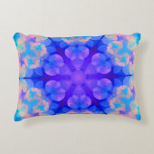 ブルー&ピンクグラデーションパステルバブルアート アクセントクッション (正面)