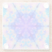 ブルー&ピンクグラデーションパステルバブルアート ガラスコースター (裏面)